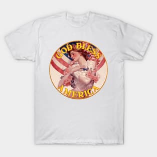 God Bless America with Lady Liberty T-Shirt